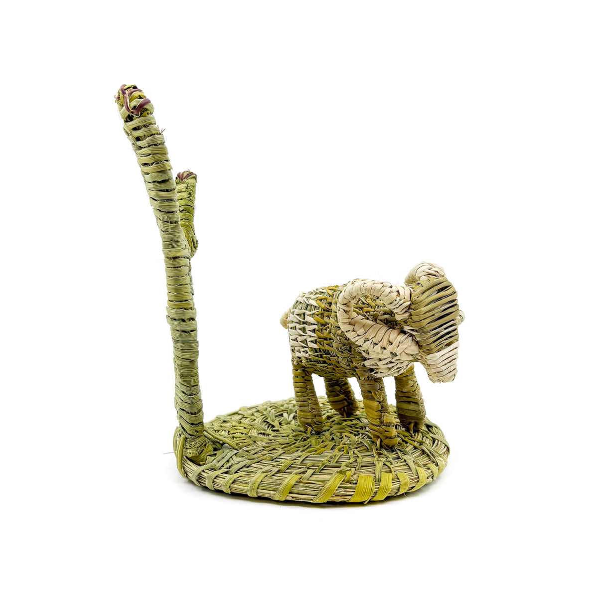 Bighorn Sheep with Saguaro Woven Sculpture - By Fred Cruz