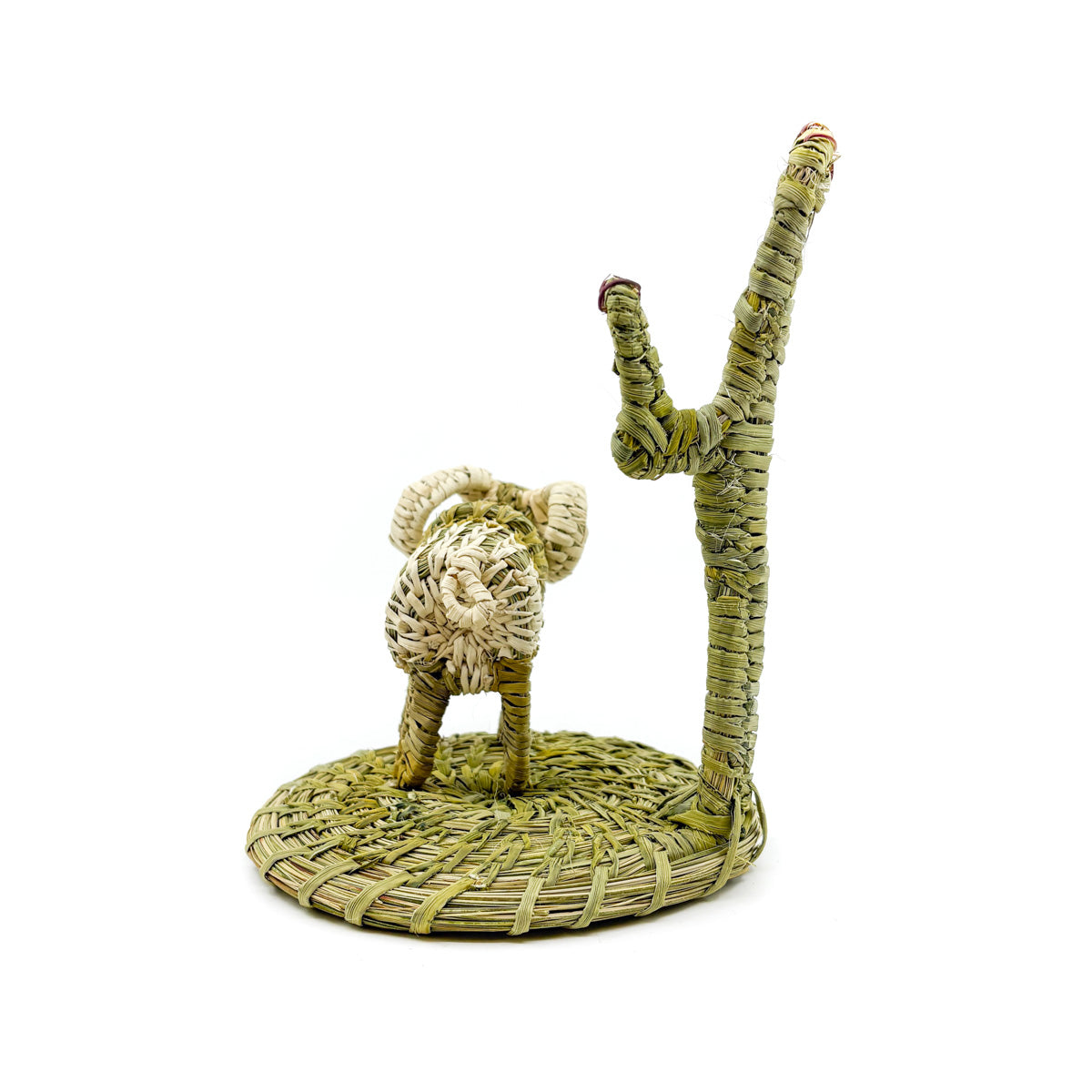 Bighorn Sheep with Saguaro Woven Sculpture - By Fred Cruz