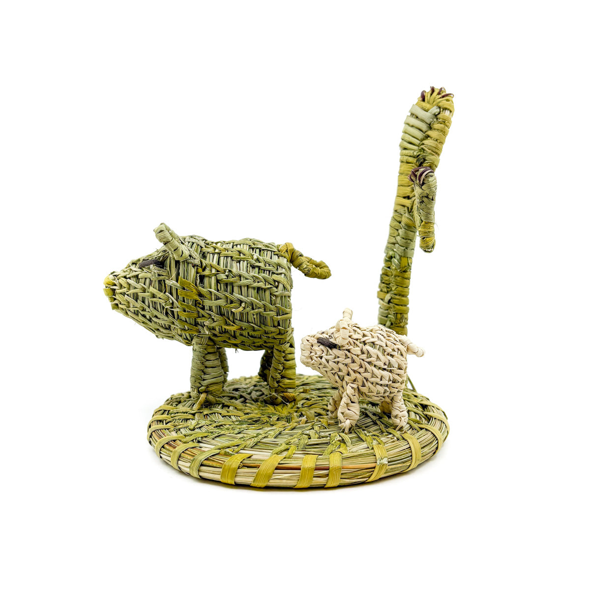 Javelina Mom & Piglet Woven Sculpture - By Fred Cruz