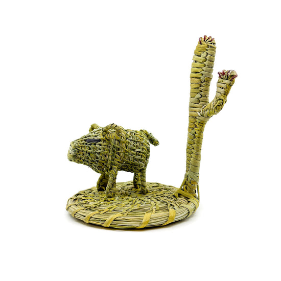 Desert Javelina Woven Sculpture by Fred Cruz