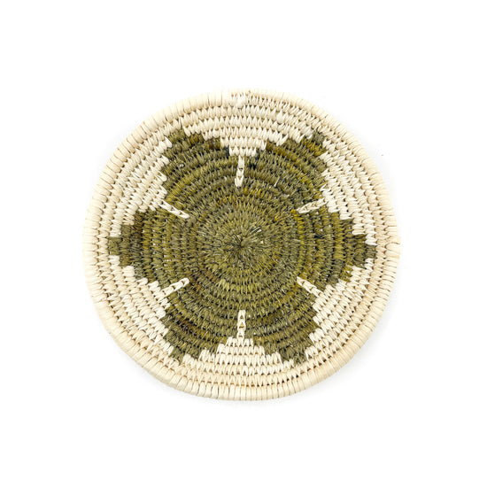 Very Fine Small Round Basket with Blossom Motif