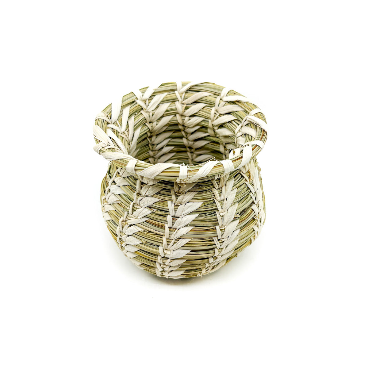 Woven Olla with Wheat Stitch