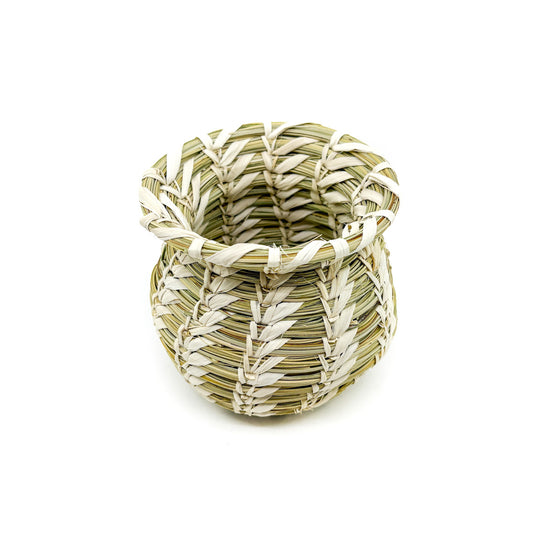 Woven Olla with Wheat Stitch