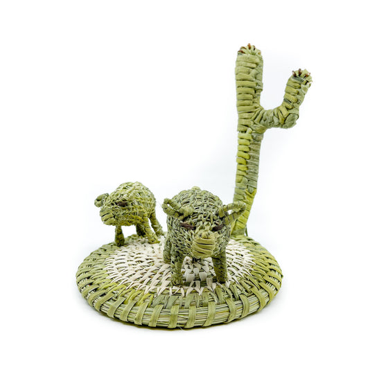 Javelina with Saguaro Sculpture