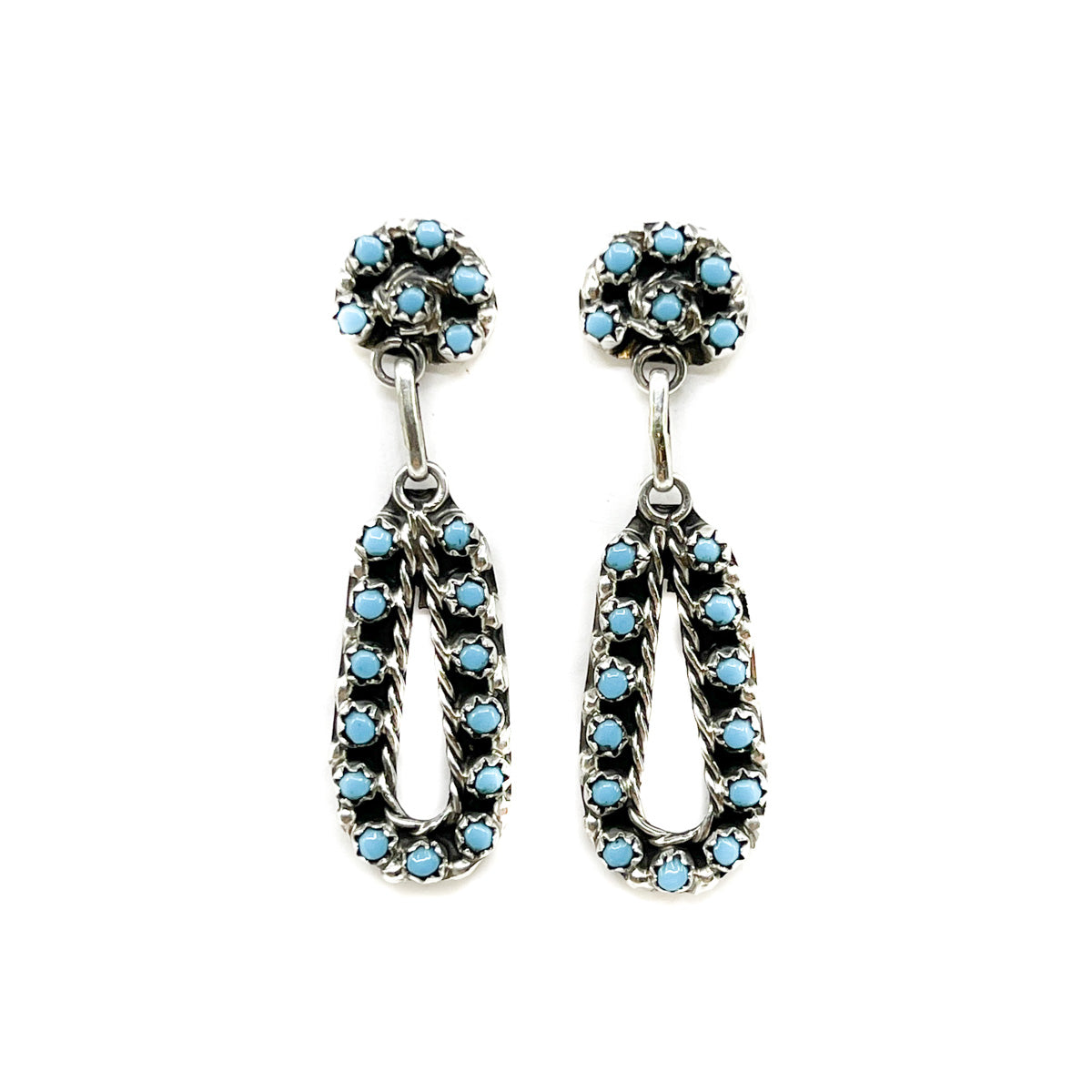 Zuni Petit Point Teardrop Dangle Earrings