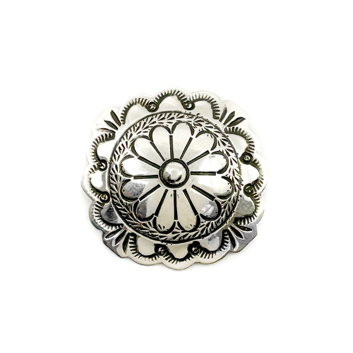 Sterling Silver Stamped Concho Pin