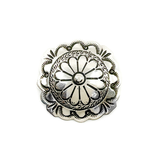 Sterling Silver Stamped Concho Pin