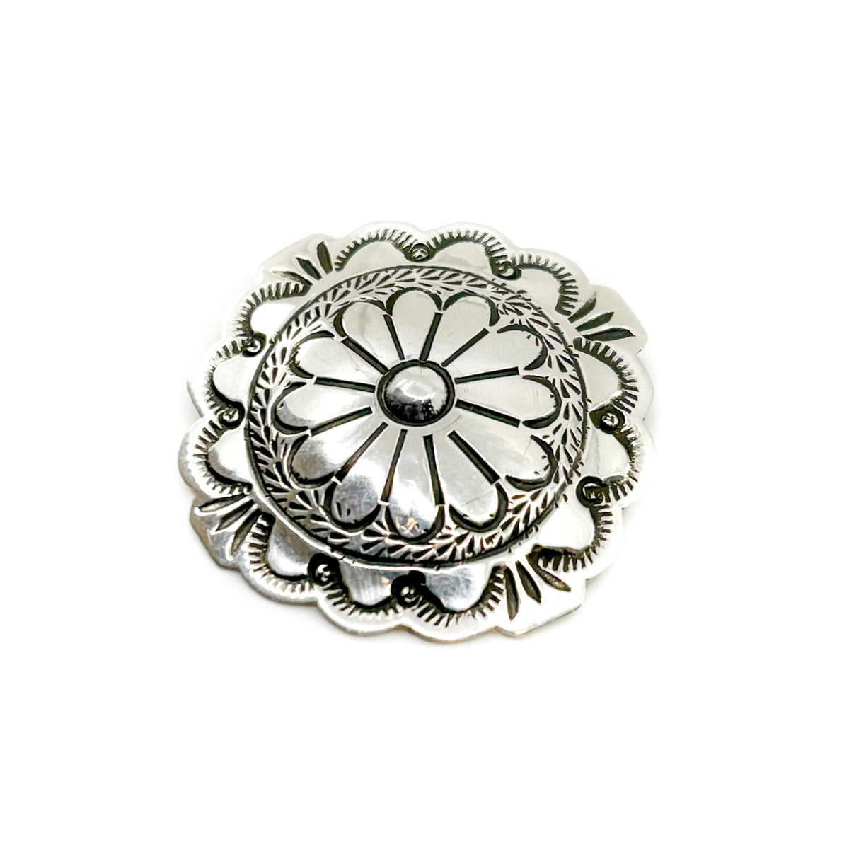 Sterling Silver Stamped Concho Pin