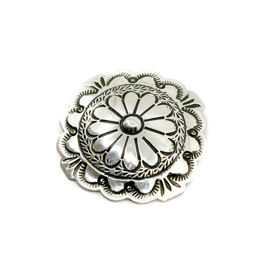 Sterling Silver Stamped Concho Pin