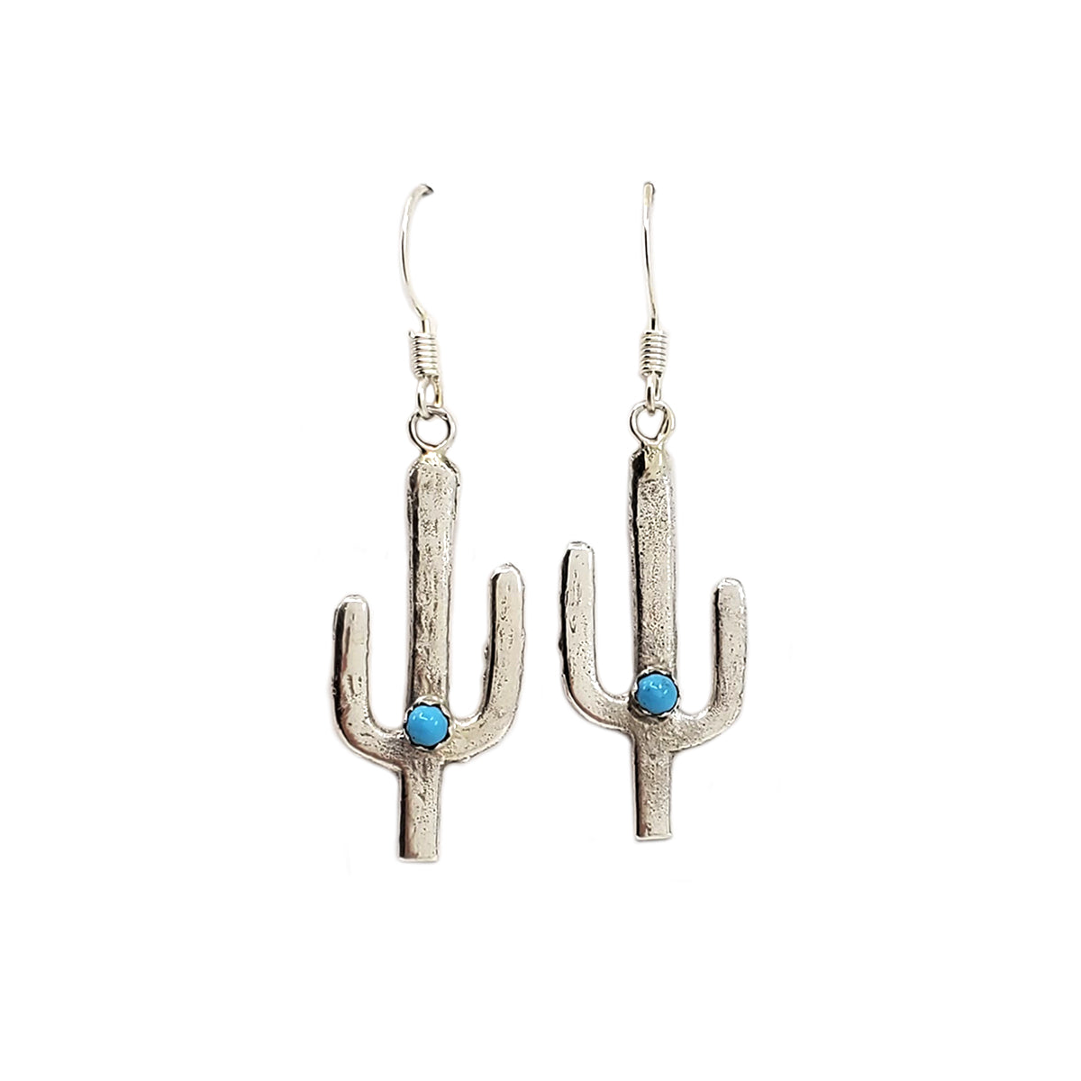 Load image into Gallery viewer, Sterling Silver &amp;amp; Turquoise Saguaro Earrings
