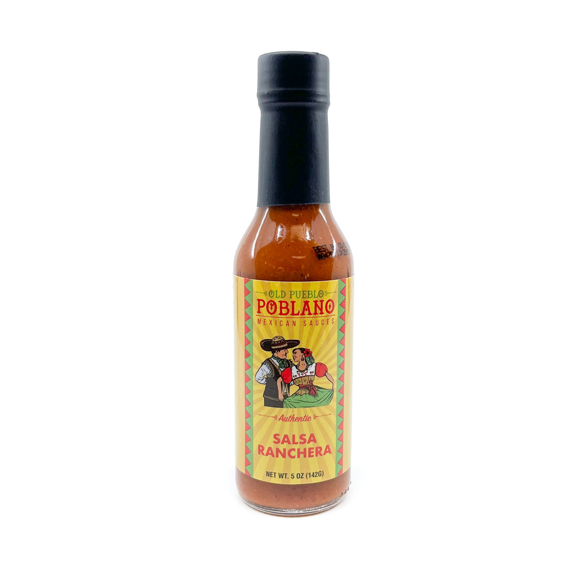 A unique blend of spices and peppers. Salsa Ranchera has an incredible smoky adobo taste, and produces a strong rush of flavor and heat.&nbsp;This sauce is one of a kind and will enhance any meal. Put a few drops on your chips or use it to enhance your entire entrée. Most popular!  Made in Tucson  5 oz. glass bottle