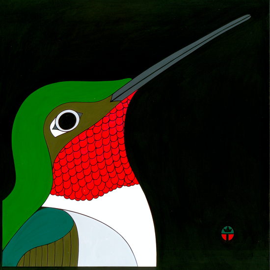 NEW! Wil Taylor: "Ruby Throated Hummingbird" (Framed Print 12"x12")