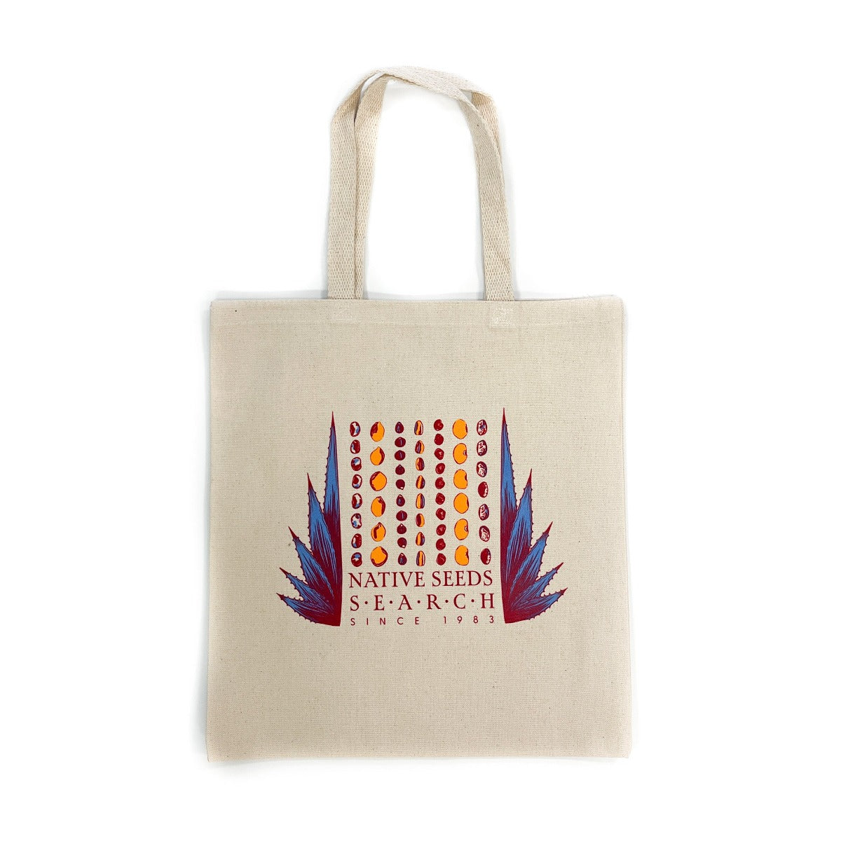 Native Seeds/SEARCH 40th Anniversary Tote Bag Limited Edition Measures 14 inches wide by 15.5 inches high  Handles are 9 inches  100% cotton canvas