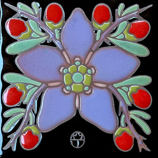 Wil Taylor Ceramic Tile - Wolfberry Blossom