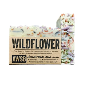 Natural wildflower soap made with organics. Colorful soap makes a great gift.