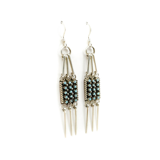 Load image into Gallery viewer, Petit Point Rectangular Dangle Earrings - Zuni
