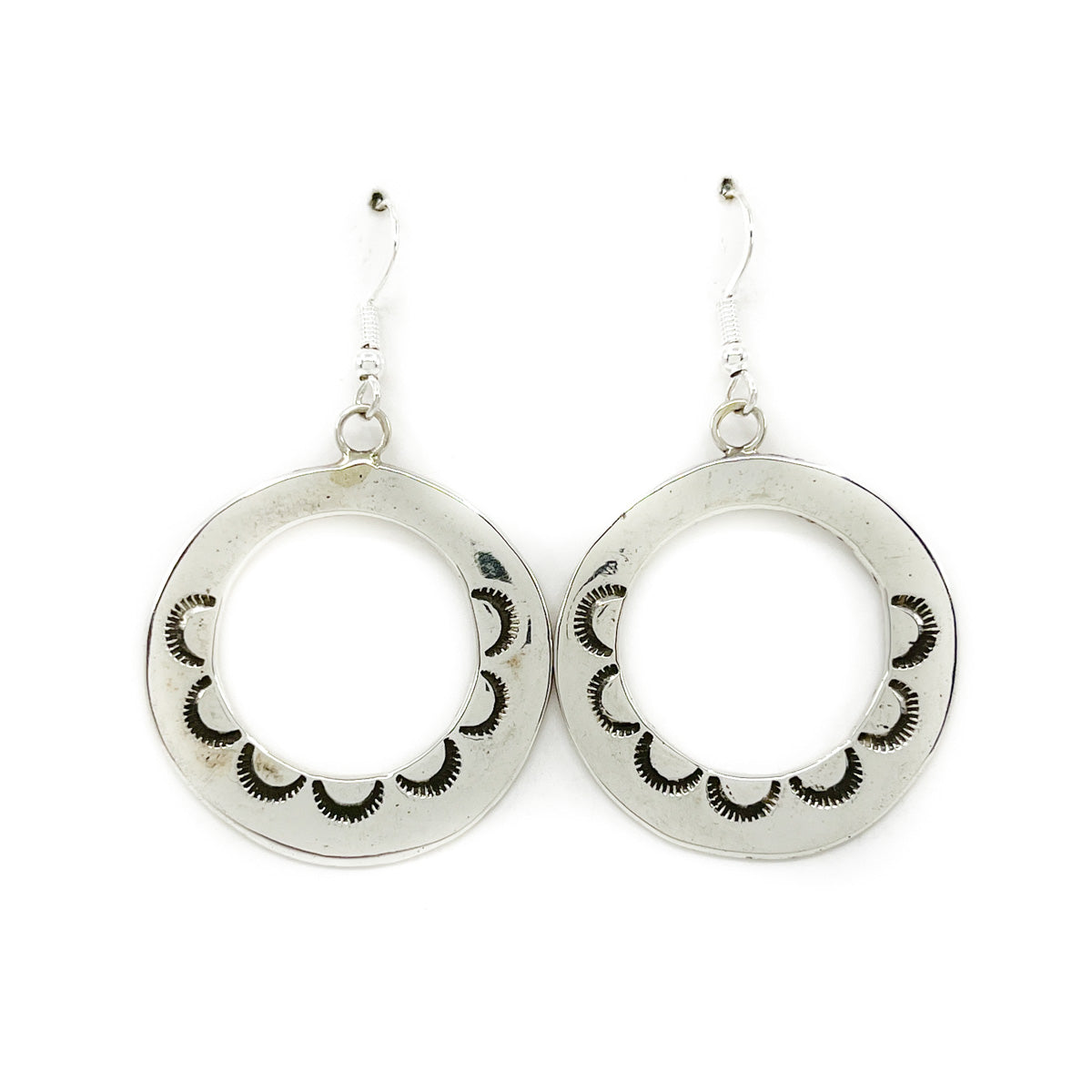 Load image into Gallery viewer, Round Dangle Earrings - Navajo
