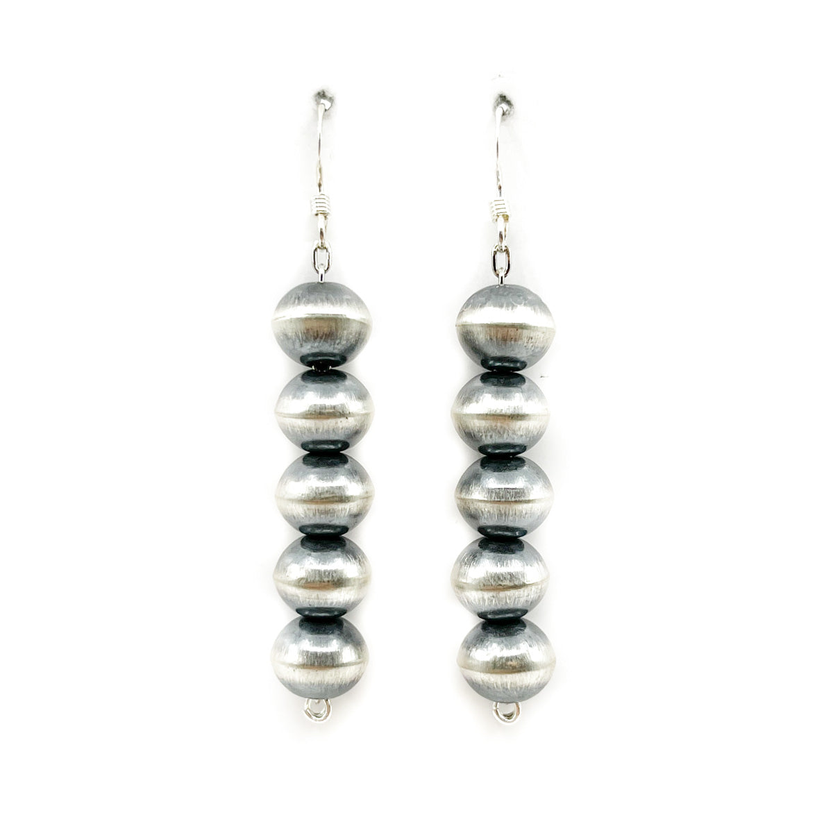 Load image into Gallery viewer, 5 Bead &amp;quot;Navajo Pearl&amp;quot; Earrings
