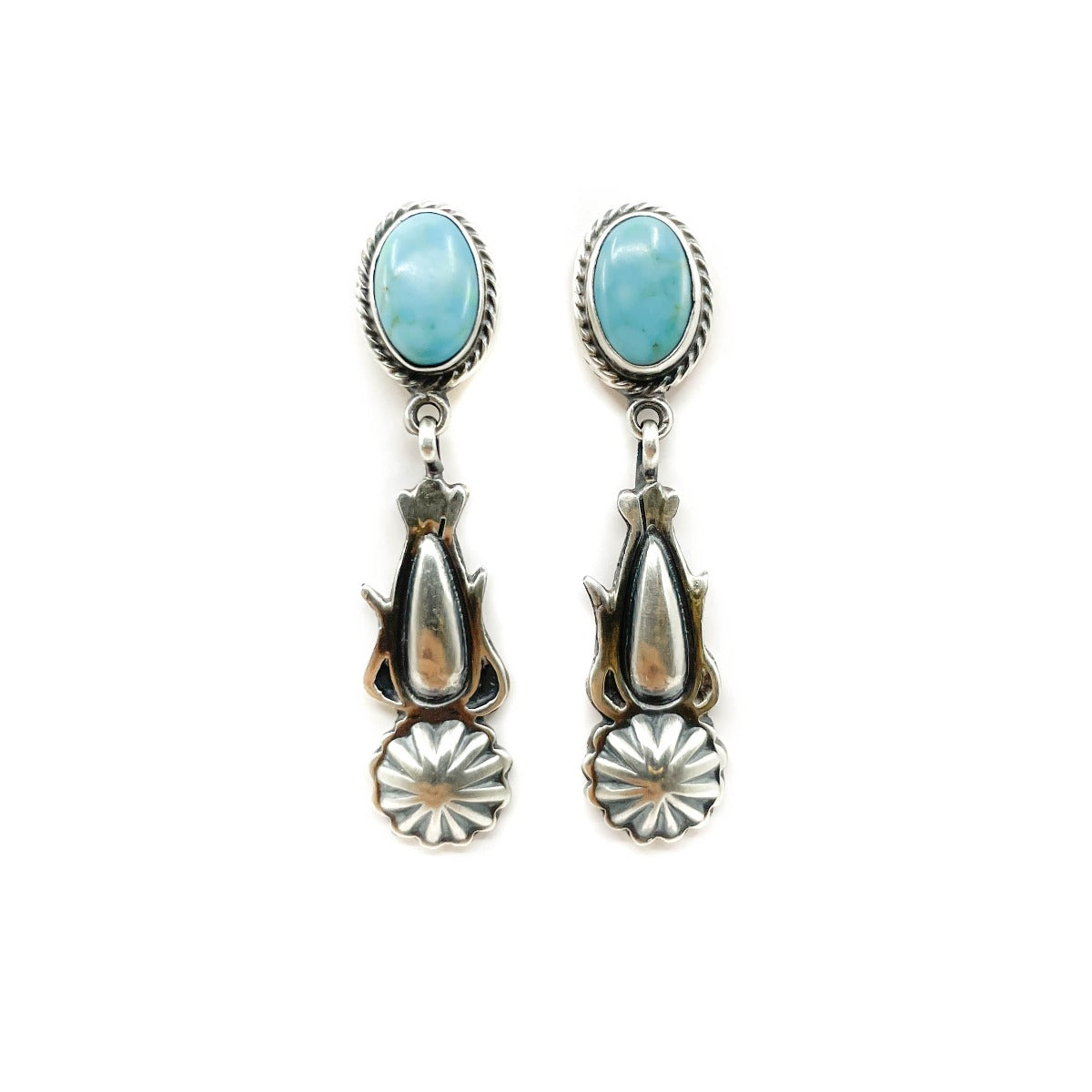 Load image into Gallery viewer, Oval Turquoise with Silver Dangle  - Diné
