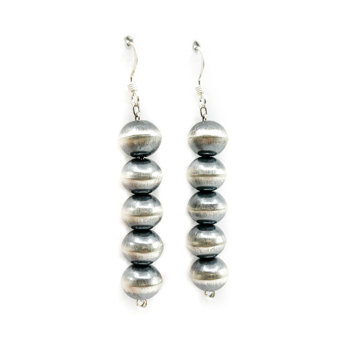 Load image into Gallery viewer, 5 Bead &amp;quot;Navajo Pearl&amp;quot; Earrings
