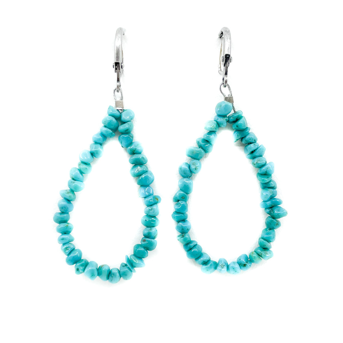 Load image into Gallery viewer, Nugget Turquoise Beaded Earrings
