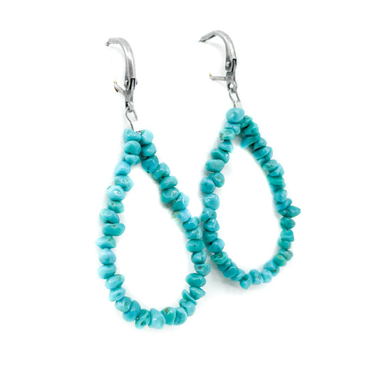 Load image into Gallery viewer, Nugget Turquoise Beaded Earrings
