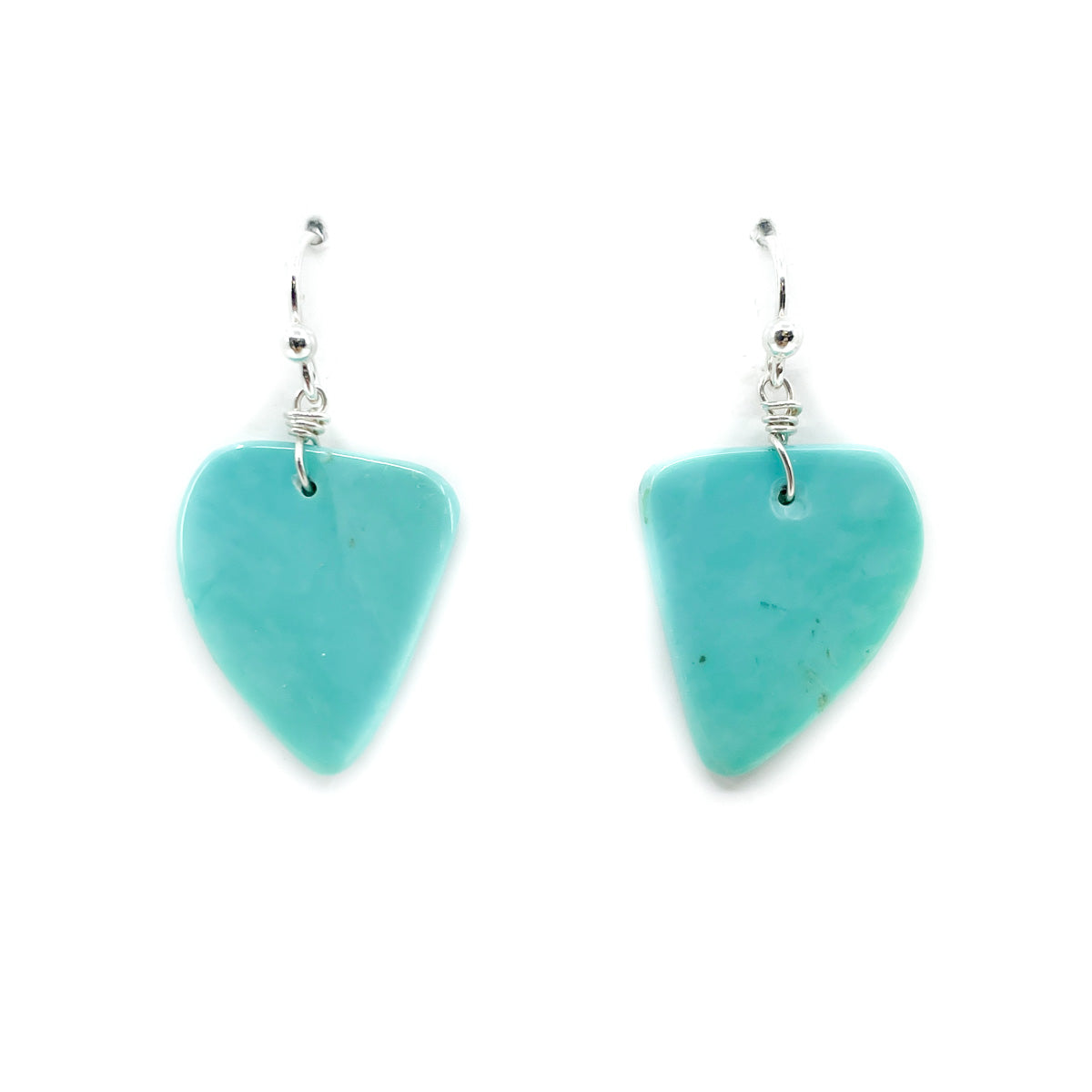Pointed Turquoise Slab Earrings