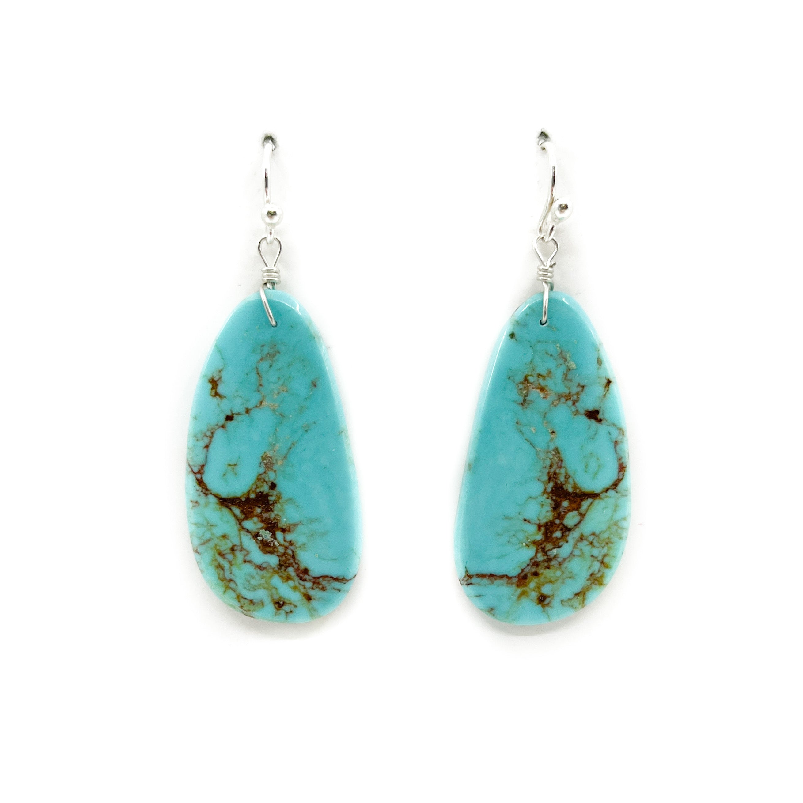•PORTAL• turquoise slab + gold earrings