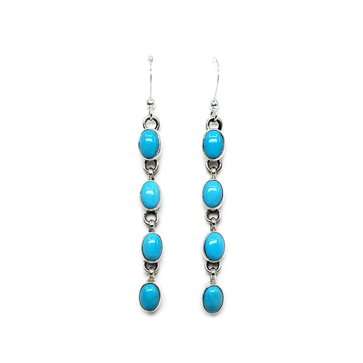 Rose S. Paxton: Turquoise 4 Stone Drop Earrings