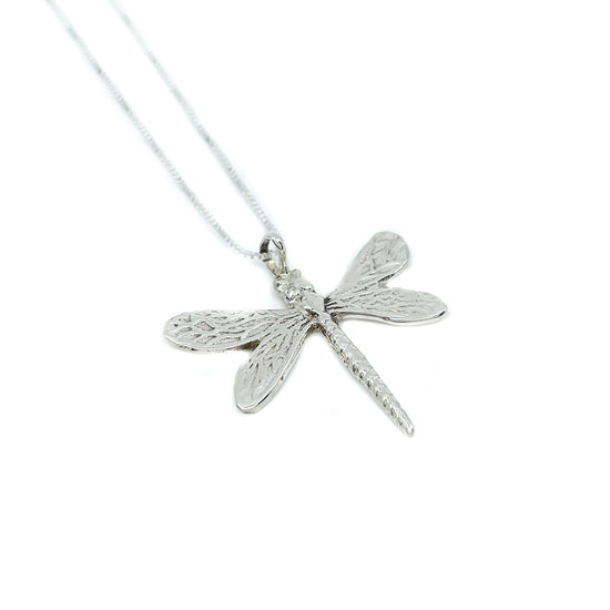 Load image into Gallery viewer, Sterling Silver Dragonfly Pendant with 18&amp;quot; Chain
