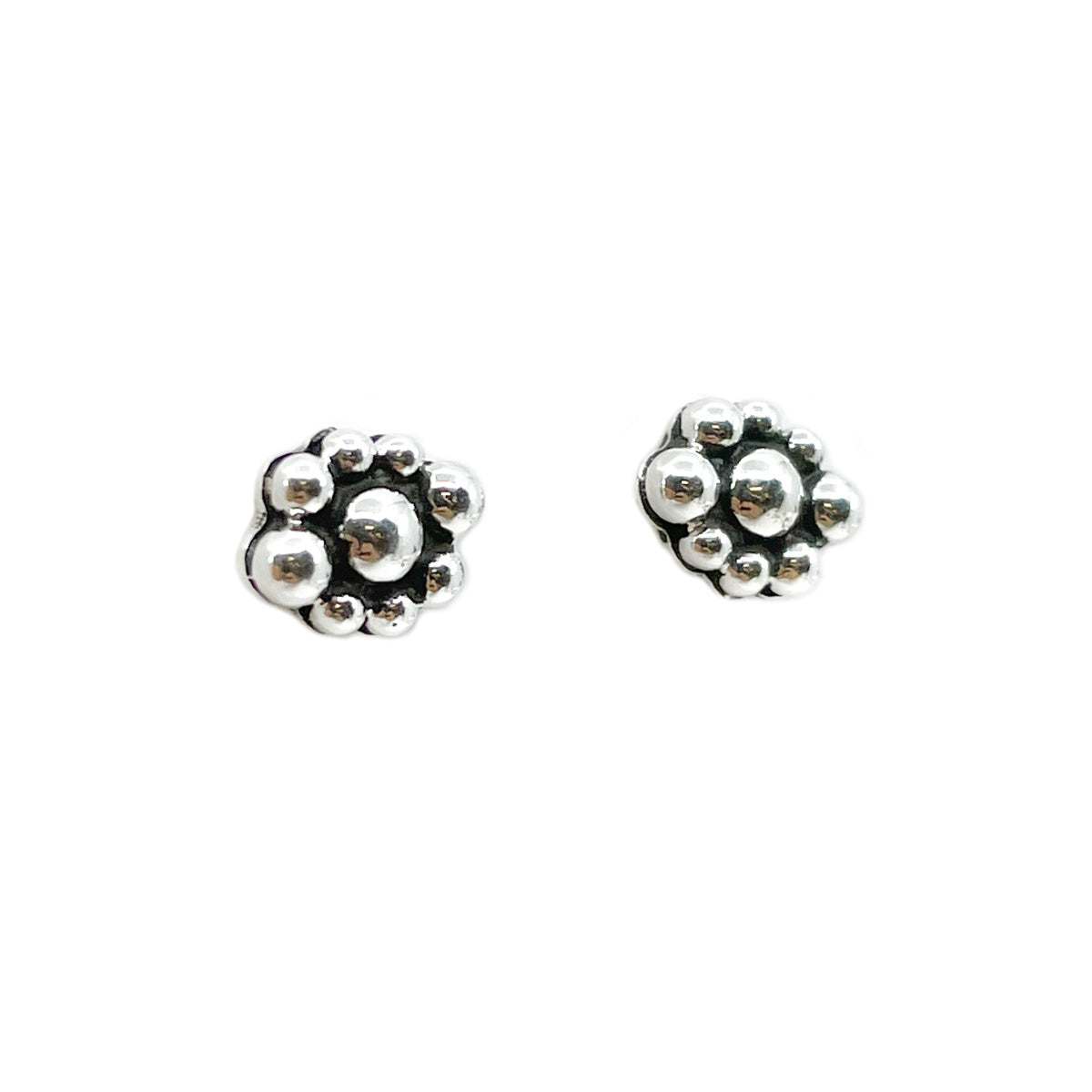 Heavy Gauge Mini Beaded Stud Earrings by Raymond Coriz NativeSeeds