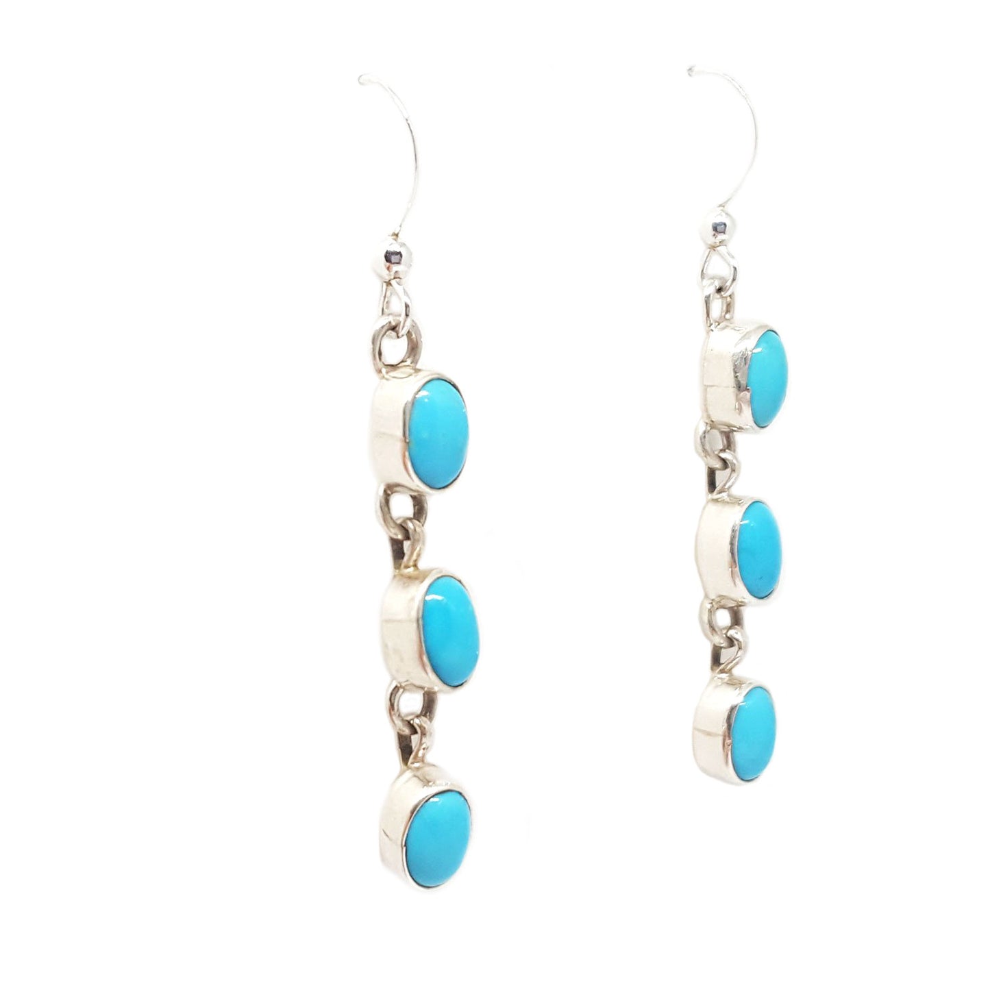 Exquisite Turquoise Triple Drop Earrings – Native-Seeds-Search